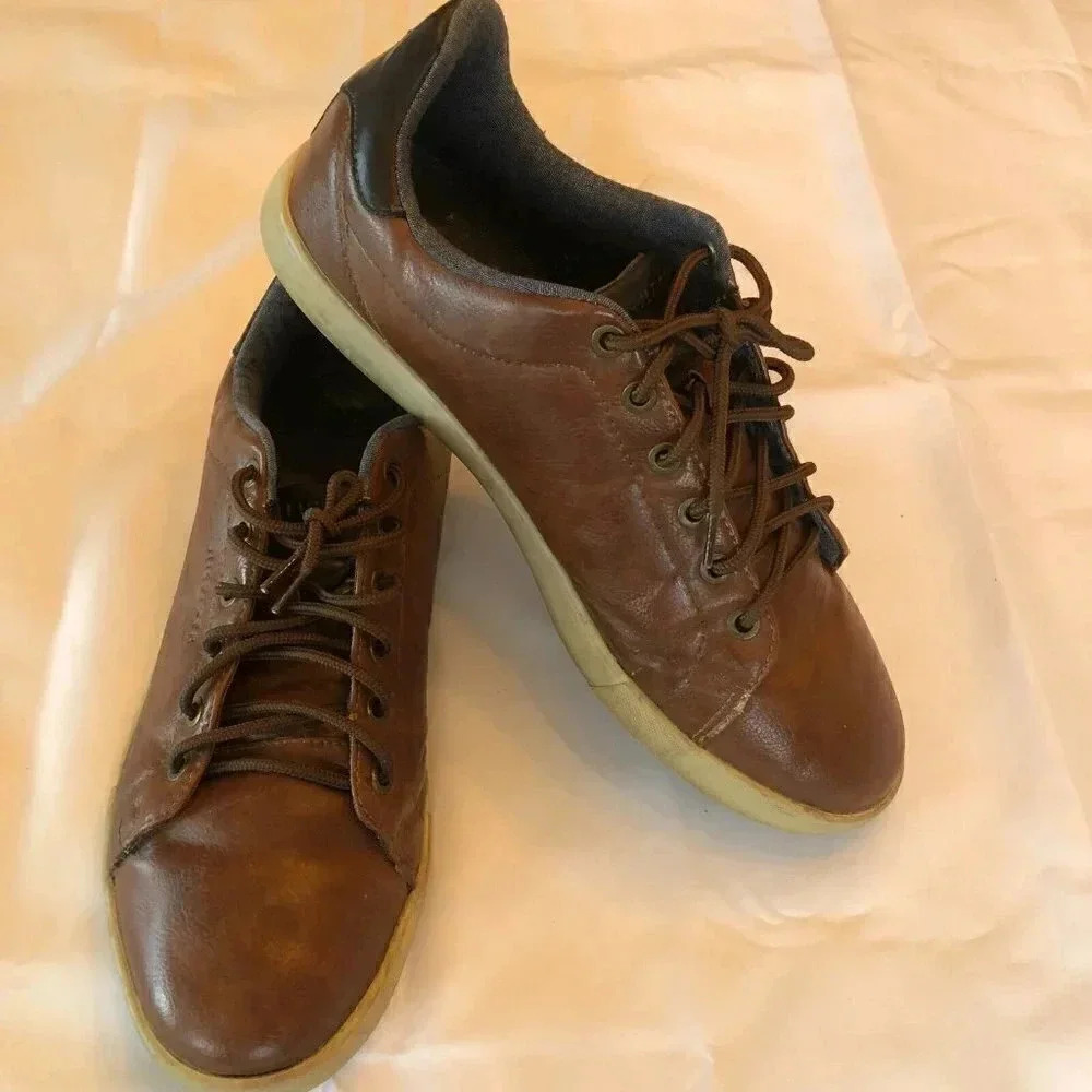 Tommy Hilfiger Men's Leather Toris Sneaker - Brown Size 9